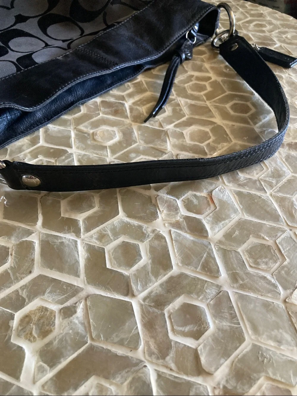 Coach Signature Zoe Vintage Hobo Signature Shoulder Bag